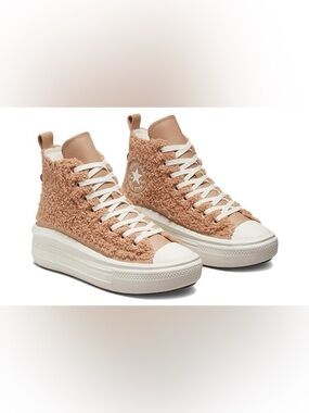 Converse Chuck Taylor Sherpa Tan/Cream All Star Move Platform